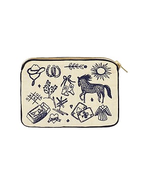 HABIBA Polly Embroidery Mini Clutch Vanilla