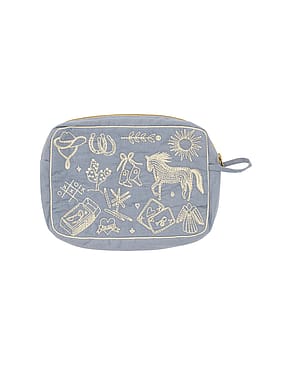 HABIBA Polly Embroidery Toiletry Bag Sea
