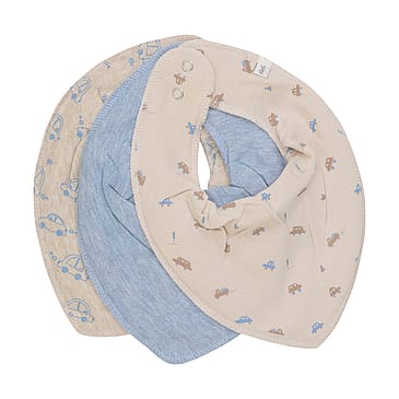 Pippi Bandana Bib Uni -AOP 3-pak Blue Fog