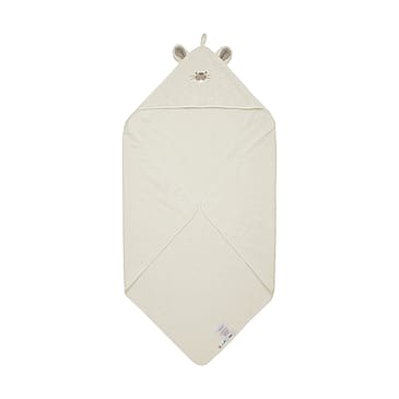 Pippi Hooded Baby Towel Egret - 83x83 cm