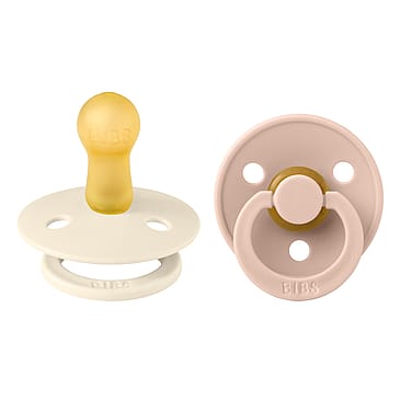 BIBS Colour Sut Rund Latex 2-pak Ivory/Blush Str. 2