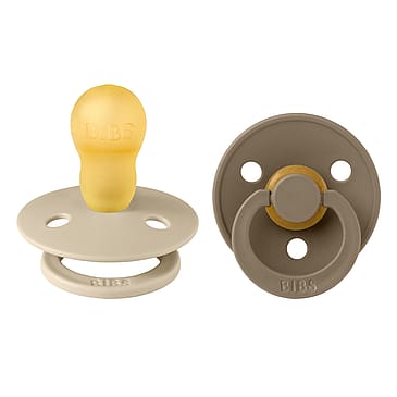BIBS Pacifier Colour 2 Pack Latex Vanilla/Dark Oak Size 3