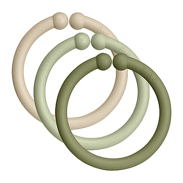 BIBS Loops Ophængsringe 12-pak Vanilla/Sage/Olive