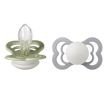 BIBS Supreme Sut GLOW Silikone 2-pak Sage/ Cloud Str. 2