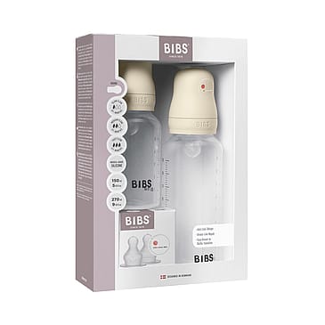 BIBS Grow and Flow Sutteflaske Sæt Silikone Ivory 150 ml/270 ml