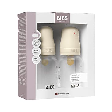 BIBS Sutteflaske Slow Flow Latex 2-pak Ivory 150 ml