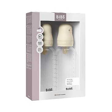 BIBS Sutteflaske Medium Flow Latex 2-pak Ivory 270 ml