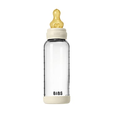 BIBS Gl Baby Bott Round Latex Ivory Medium Flow 240 ml