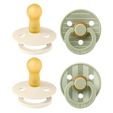 BIBS Colour Round Latex Pin Ivory Vanilla mix/Pin Sage mix Size 2