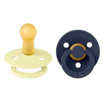 BIBS Pacifier Colour 2 Pack Latex Luna/Deep space Size 2