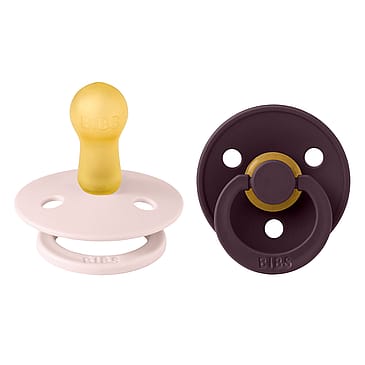 BIBS Pacifier Colour 2 Pack Latex Petal/Plum Size 2