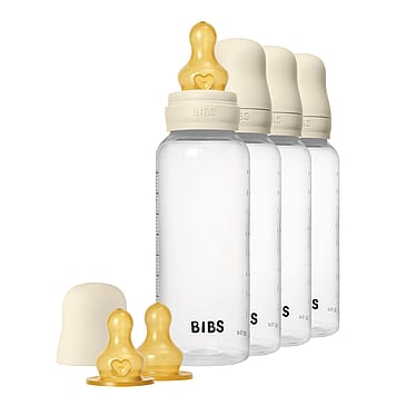 BIBS Baby Bottle Round Latex 4-Pak Ivory 270 ml