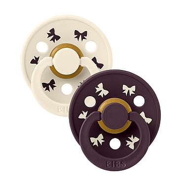 BIBS Pacifier Colour 2 Pack Latex Ivory/Plum Size 2