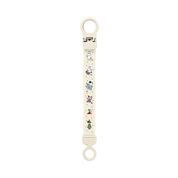 BIBS Pacifier Clip Loop Print Ivory