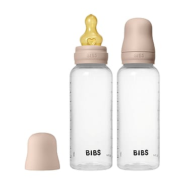 BIBS Baby Bottle Round Latex  Blush 270 ml 2-PK Blush 270 ml/ Medium Flow