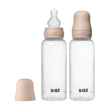 BIBS Baby Bottle Round Silicone  Blush 270 ml 2-PK Blush 270 ml/ Medium Flow