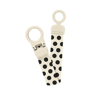 BIBS Studio Pacifier Clip Loop Polka Ivory Black