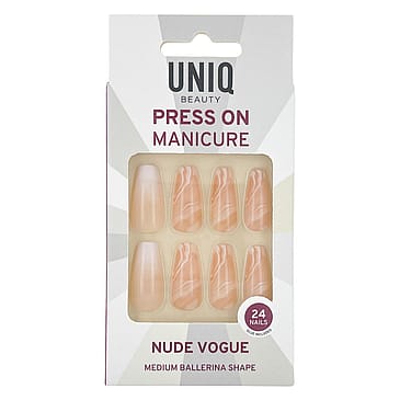 UNIQ Kunstige Negle med Lim Nude Vogue