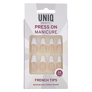 UNIQ Kunstige Negle med Lim French Tips