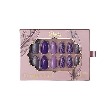 Dashy Faux Nails Purple Swirl