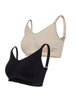 Carriwell Original Graviditets og Amme Bh 2-Pak Honey / Black S/M