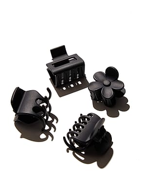 Hairlust Claw Hair Clips 4 Pak Black