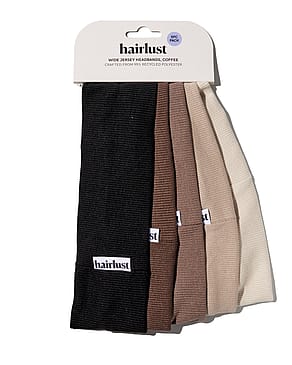 Hairlust Wide Jersey Headbands 5 Pak Coffee