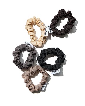 Hairlust Satin Silk Scrunchies Coffee 5-pak