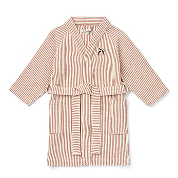 LIEWOOD Bertha Bathrobe Y/D stripe Tuscany rose / Creme de la creme 1-2 År