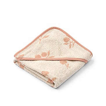 LIEWOOD Alba Yarn Dyed Hooded Baby Towel Peach / Sea Shell