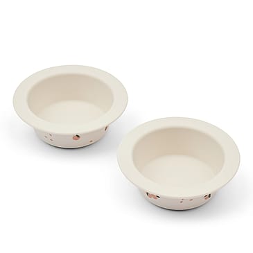 LIEWOOD Peony Printed Suction Bowl 2-Pack Peach / Sea Shell