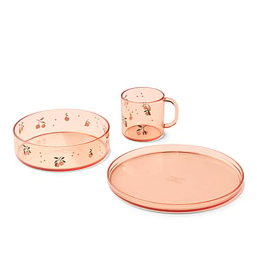 LIEWOOD Siva Printed Tritan Tableware Set Peach / Sea Shell