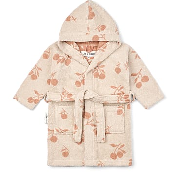 LIEWOOD Lilana Yarn Dyed Bathrobe Peach / Sea Shell 3-4 År