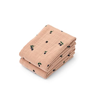 LIEWOOD Lewis Muslin Cloth 2-Pack Mini Berry / Pale Tuscany