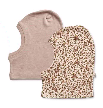 WHEAT Wool Balaclava Kim 2-pak Rose Flowers Str 3-5 år/ 52-53 cm