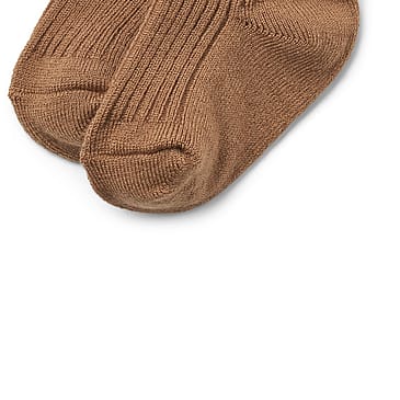 WHEAT Wool Rib Socks Ziggy 2 Pak Caramel Str 16-18