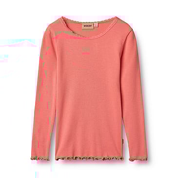 WHEAT Rib T-Shirt Long Sleeve Reese Light Coral Str 152/12 år