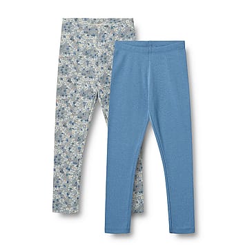 WHEAT Leggings Jules 2-pak Blue Summer Flowers Str 128/8 år