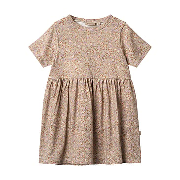 WHEAT Jersey Dress Short Sleeve Anna Lilac Flower Meadow Str 104/4 år