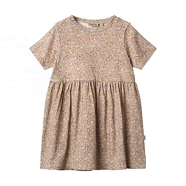 WHEAT Jersey Dress Short Sleeve Anna Lilac Flower Meadow Str 110/5 år