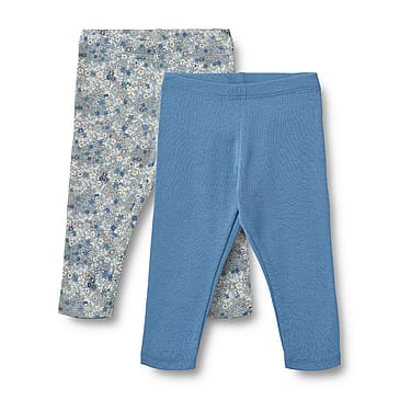 WHEAT Leggings Jules 2-pak Blue Summer Flowers Str 80/12 m