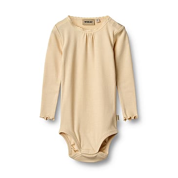 WHEAT Rib Body Long Sleeve Lotta Macadamia Str 80/12 m