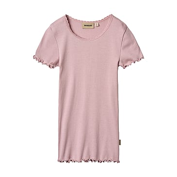 WHEAT Rib T-Shirt Short Sleeve Katie Lavender Mist Str 98/ 3 år