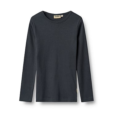 WHEAT Rib T-Shirt Long Sleeve Stig 2-pak Navy Str 116/6 år