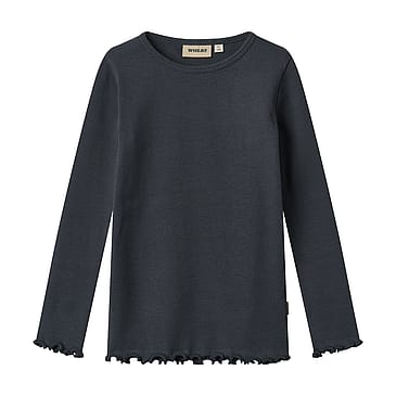 WHEAT T-Shirt Long Sleeve Ida Navy Str 122/7 år