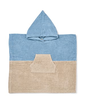 WHEAT Terry Poncho Lille Blue Summer Str 9-10 år/ 134-140 cm