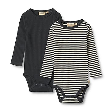 WHEAT Rib Body Long Sleeve Spencer 2-pak Navy Rib Stripe Str 62/3 m