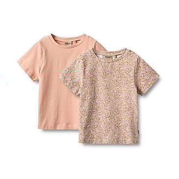 WHEAT T-Shirt Short Sleeve Manna 2-pak Lilac Flower Meadow Str 98/ 3 år