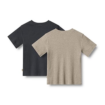 WHEAT Rib T-Shirt Short Sleeve Fabian 2-pak Navy Str 110/5 år