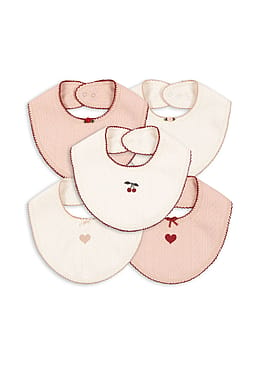 Konges Sløjd Minna Bib 5-Pak Rose/White Mix